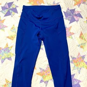 Lululemon Blue Cropped Fast and Free leggings